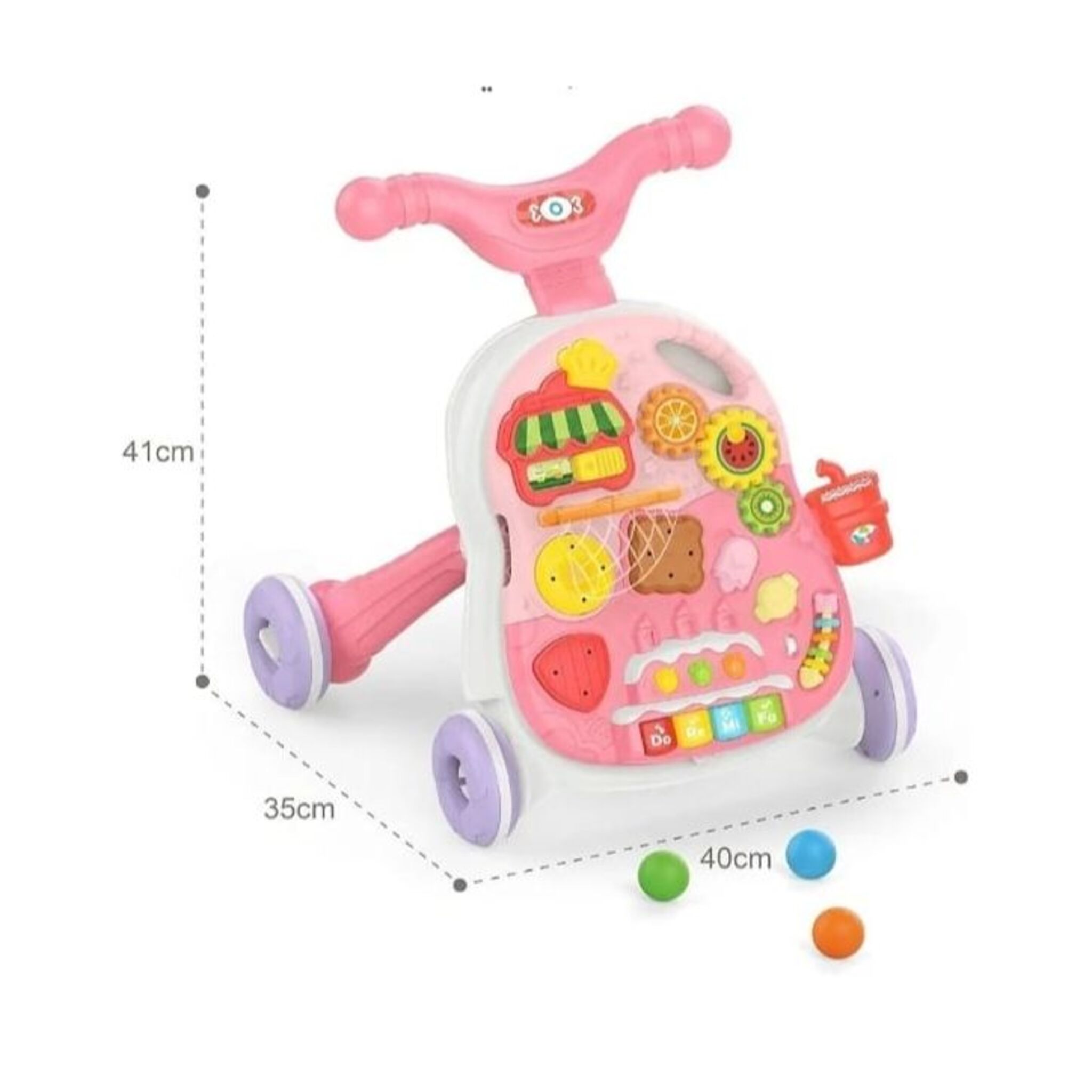 2-in-1 Multifunctional Baby Walker (Pink)