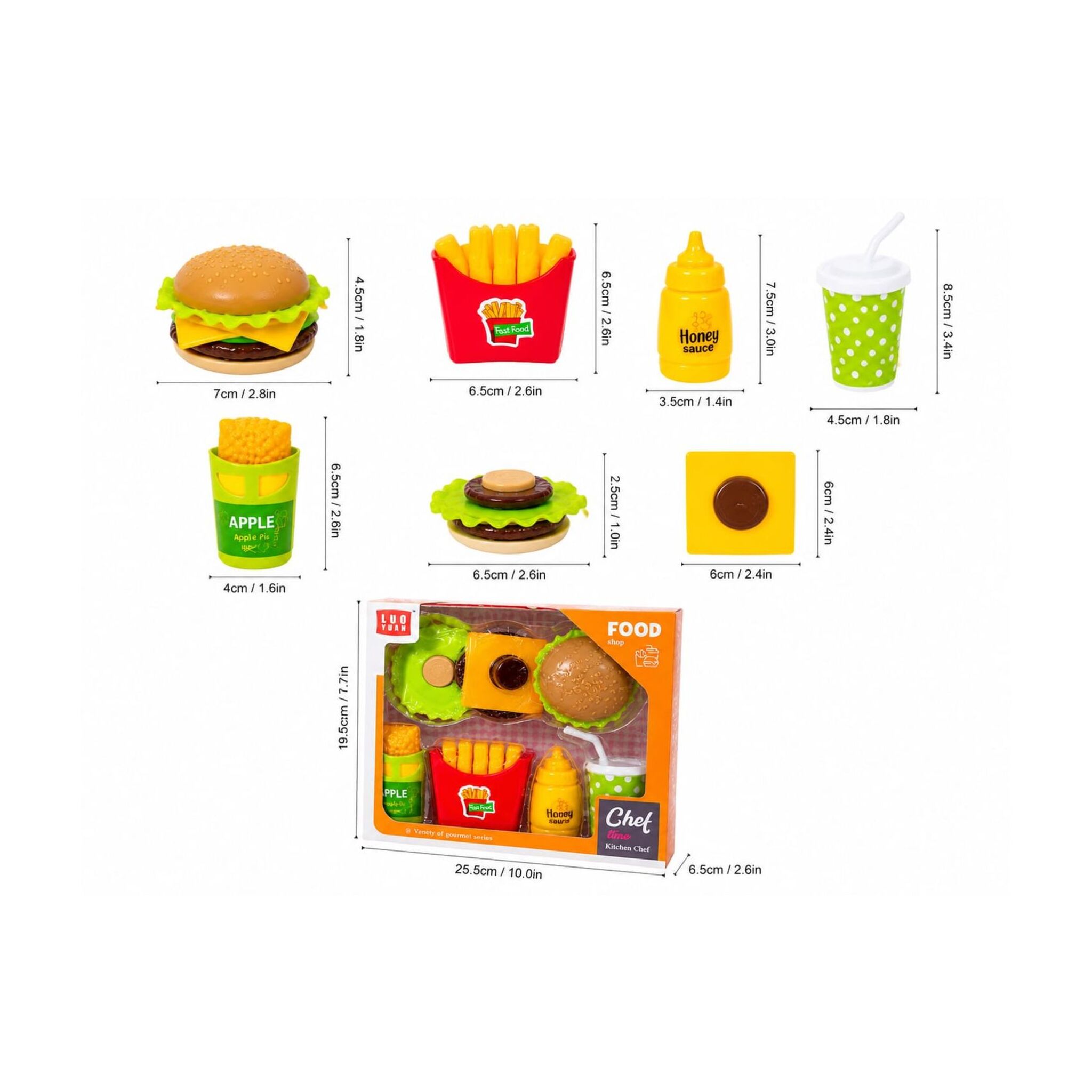 Fast Food Kitchen Set with Burger and accessories