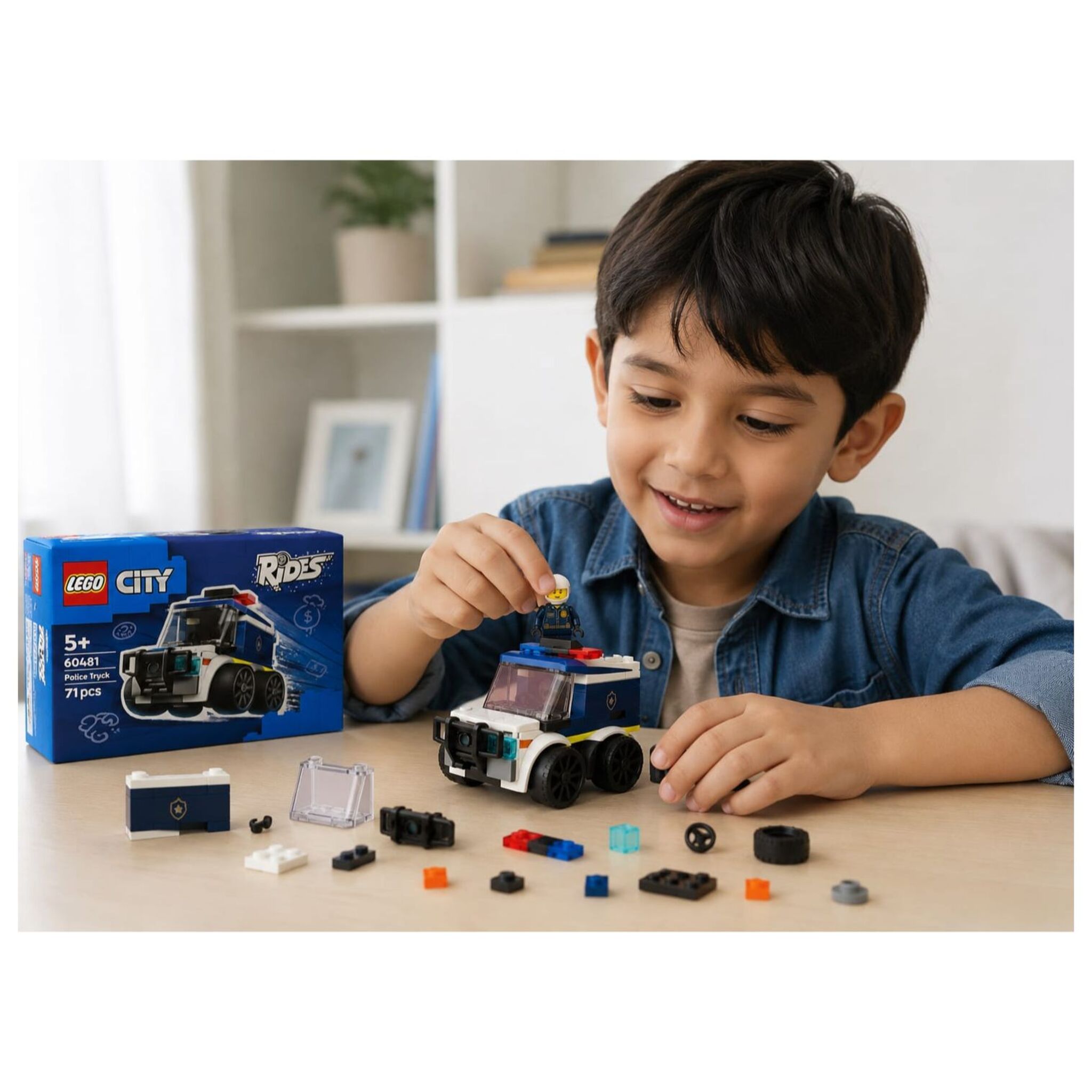 LEGO City Police Truck Build (71 pieces)
