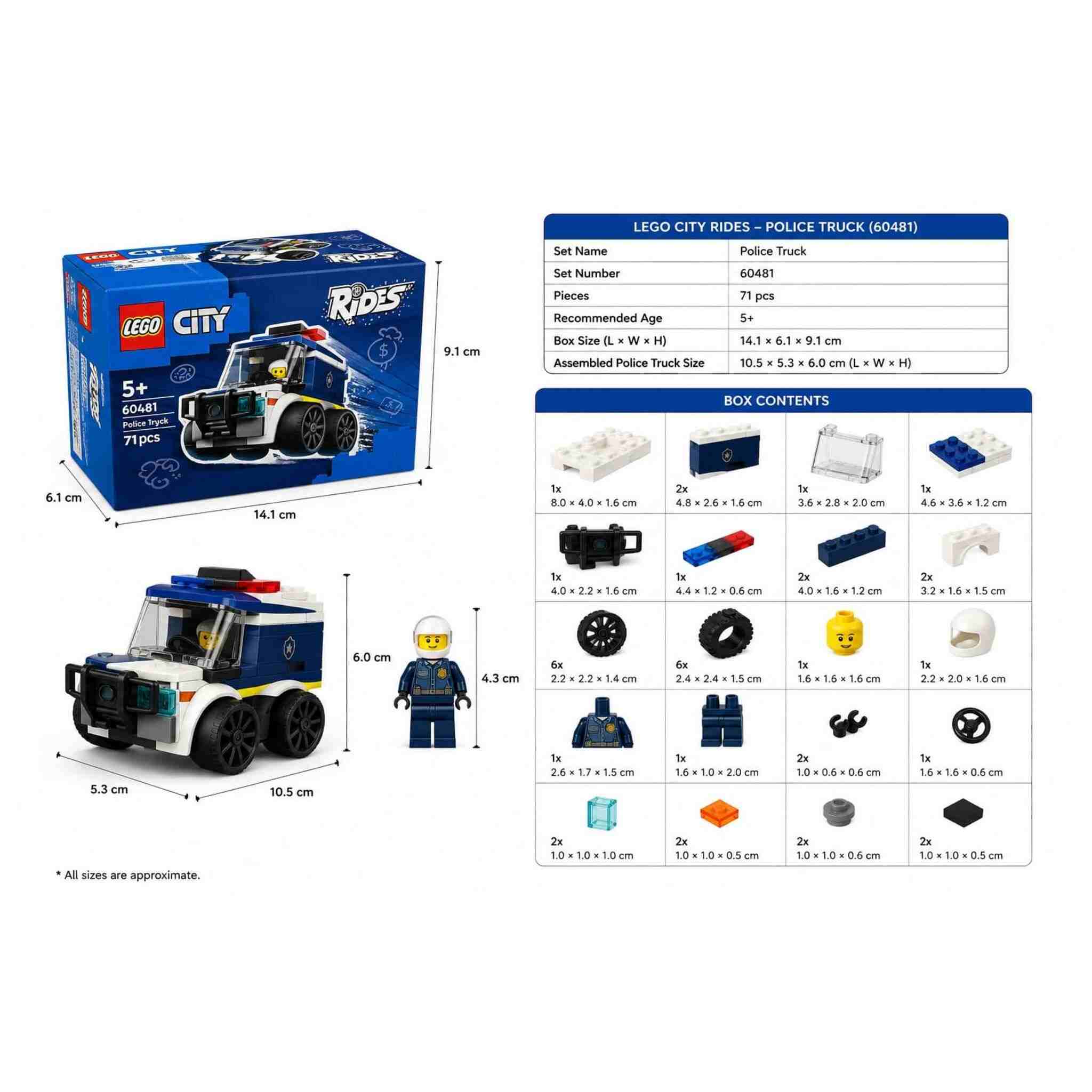 LEGO City Police Truck Build (71 pieces)