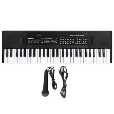 Electronic Piano with keyboard and Microphone (Black)