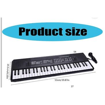 Electronic Piano with keyboard and Microphone (Black)