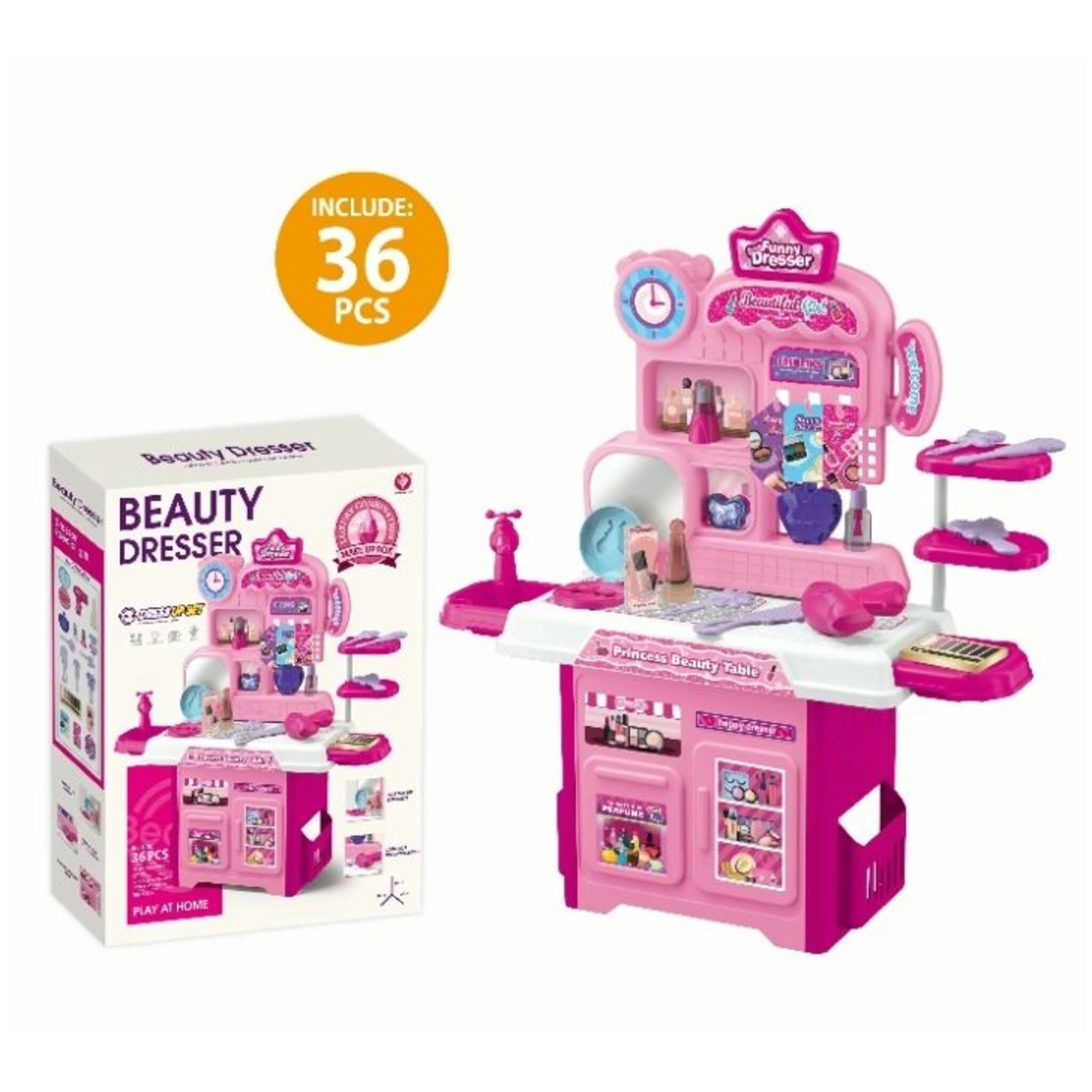 Beautiful Dresser with Makeup and Hair Styling (36 pieces)