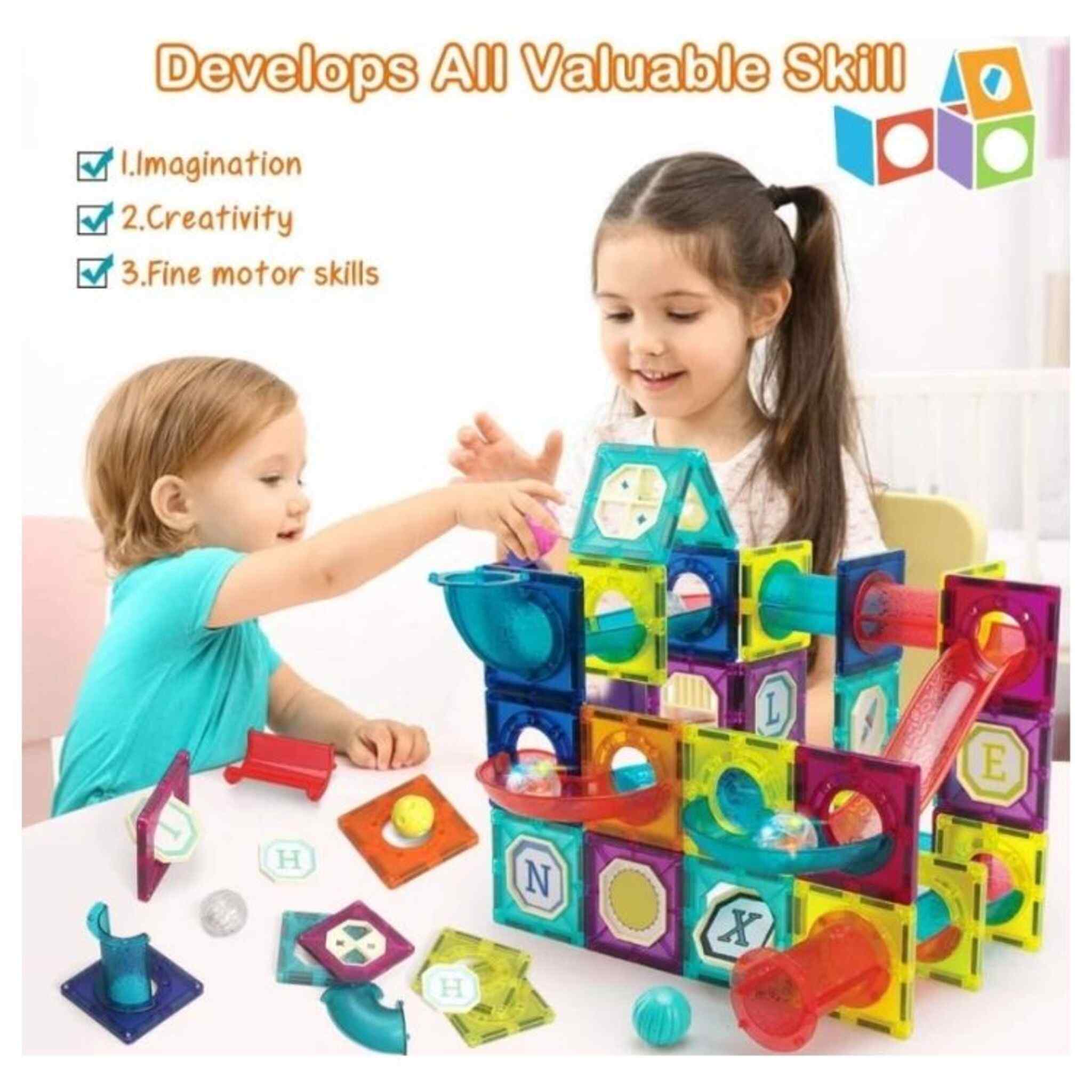 Magnetic Building Block Set (68 Pieces)