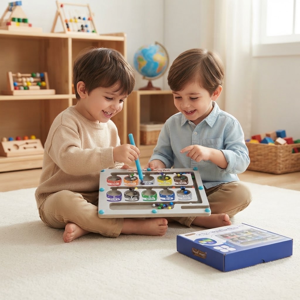 Educational Magnetic Color-Sorting Maze Challange