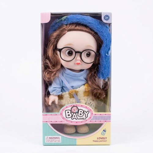 Children's Doll with Blue Scarf (28 cm)