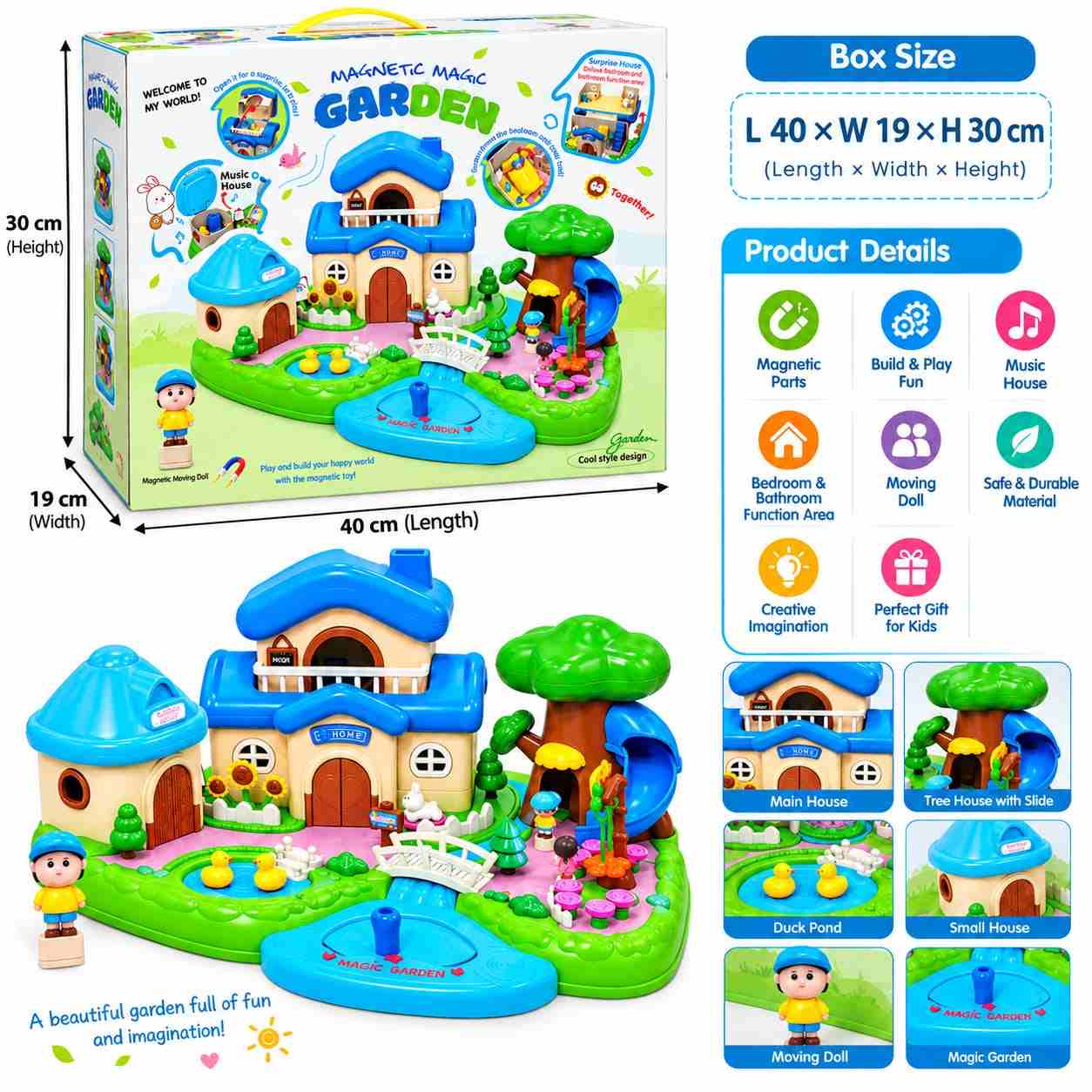 Magnetic Magic Garden Set with Surprises and Music - Large