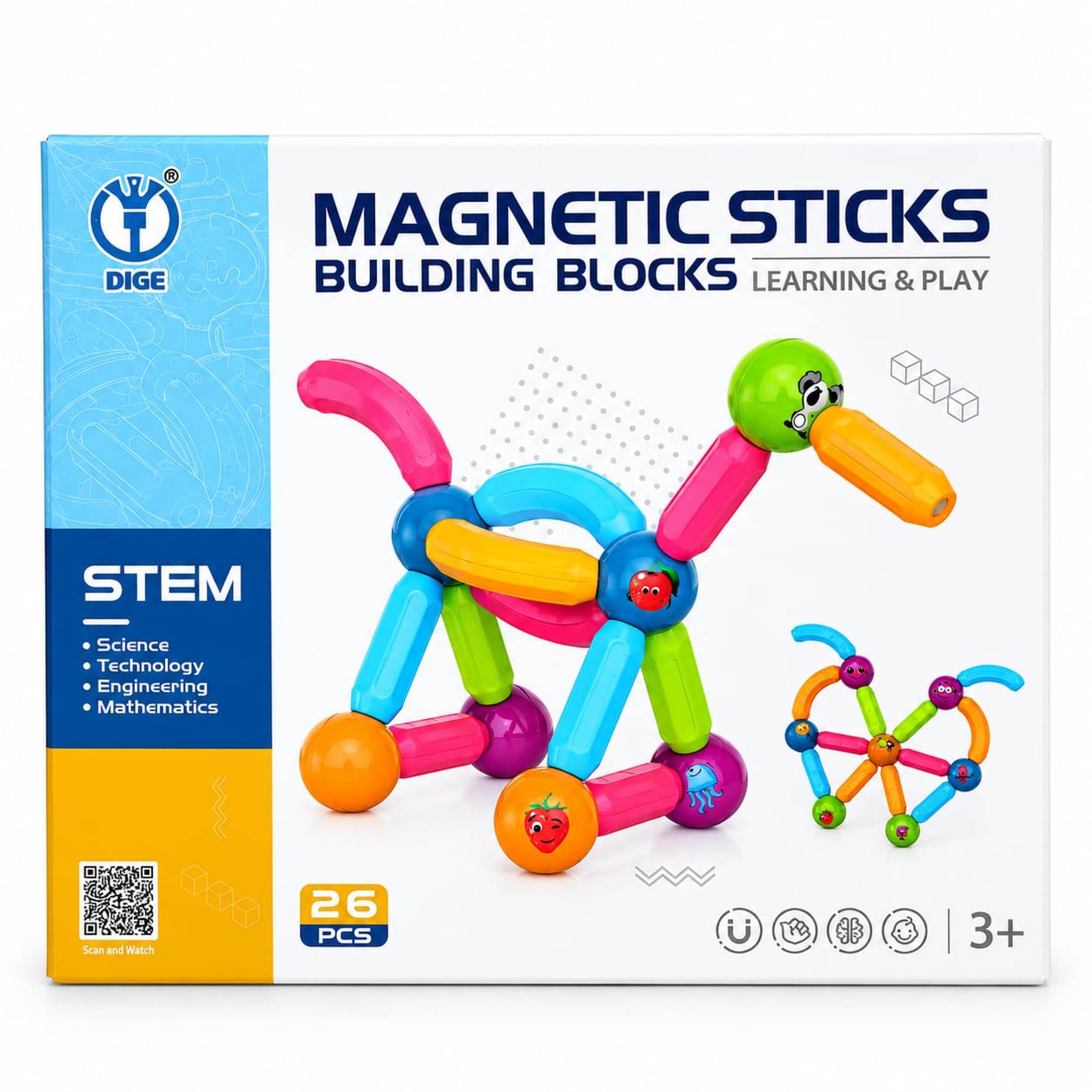 Magnetic Sticks Building Blocks &ndash; 26 PCS